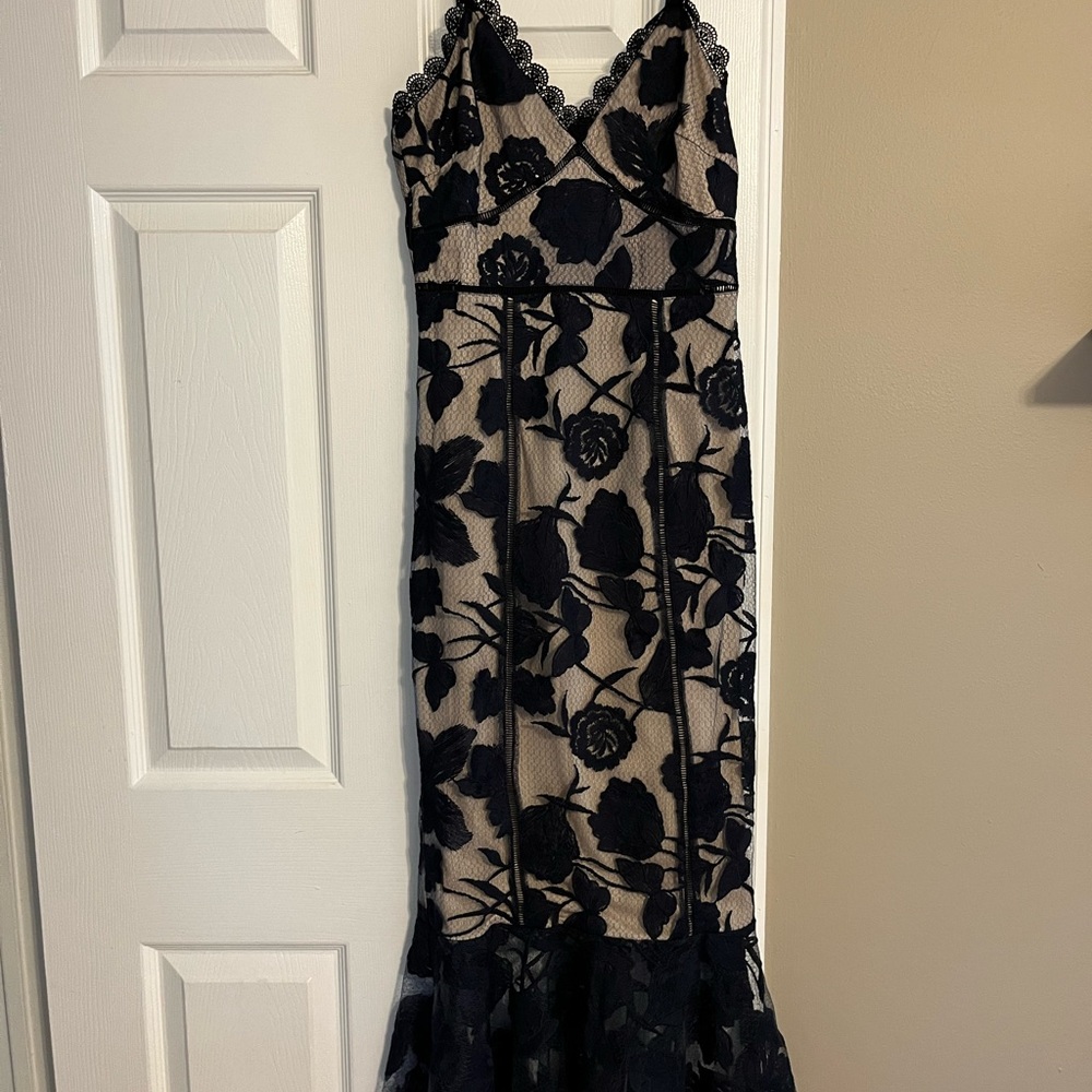 Navy blue floral lace dress - Picture 3 of 5